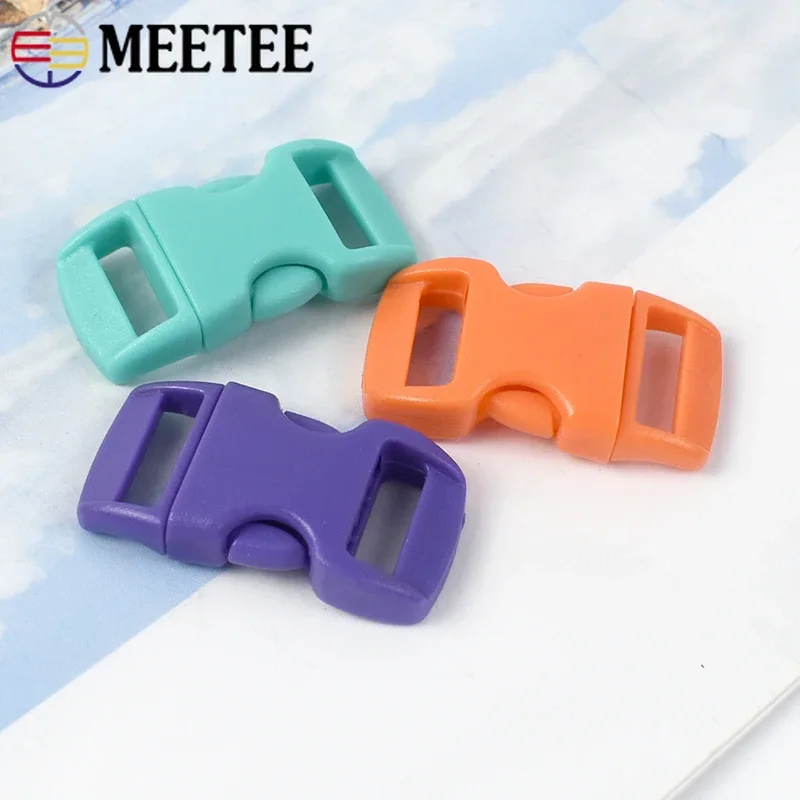 10/30Pcs Meetee 10/15mm Plastic Buckles Backpack Buckle Bag Side Release Clasp for Strap Adjust Belt Hook Pet Collar Accessories