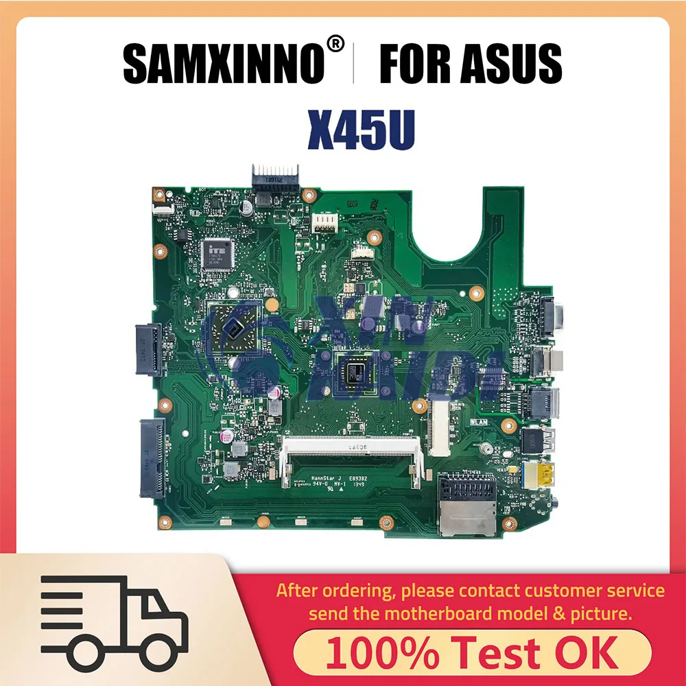 

Notebook Mainboard for ASUS K45U A45U X45U Laptop Motherboard CPU C60 E2-1800 E350 E450 Systemboard 100% Working Well