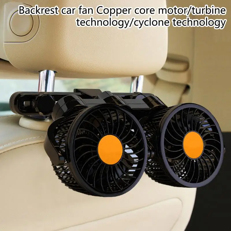 

Car Dual Fan Car Interior Accessories 360 Degrees-round Car Cooling Accessories Swing Fan Ventilation Board Summer Cooling Fan