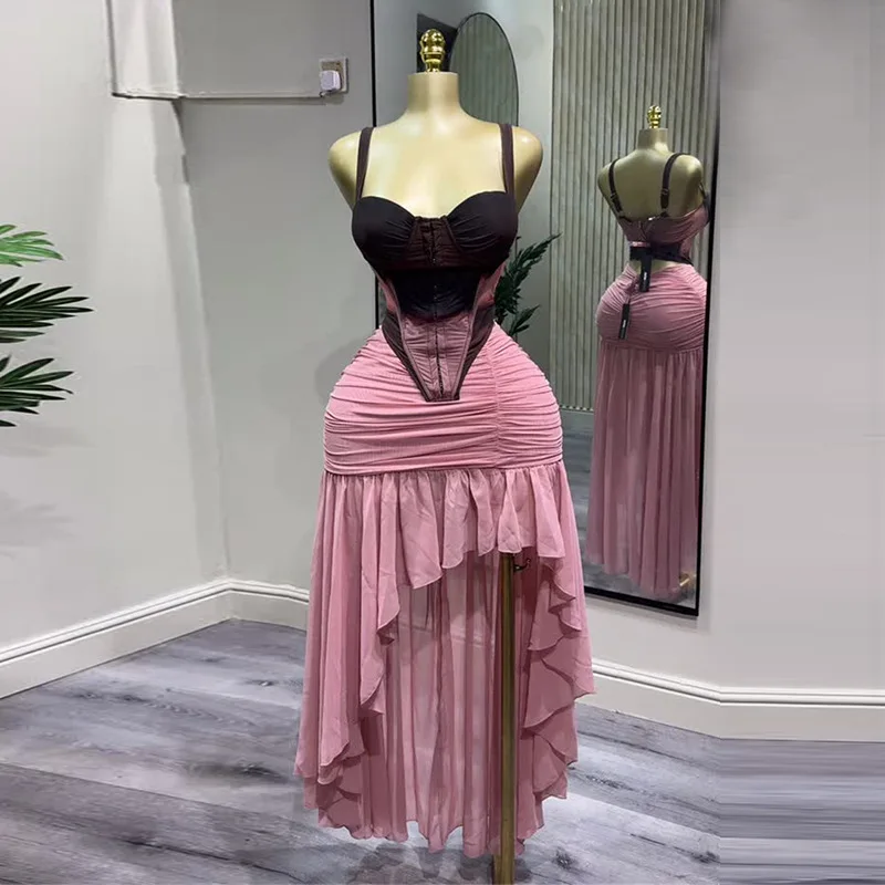 

Women's Dress Set Tunic Irregular Crop Top and Ruffles Ball Gown Maxi Long Skirt Suit 2025 Beach Two 2 Piece Set Outfits