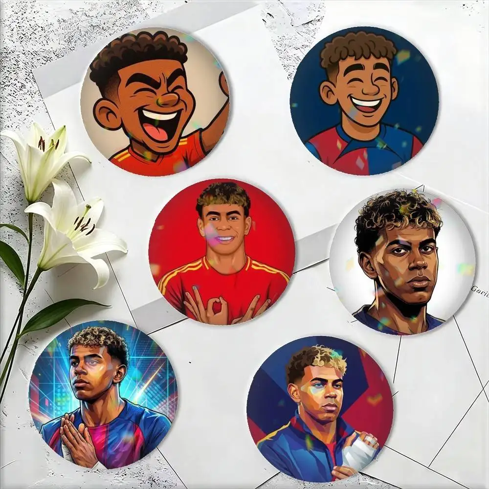 Lamine Y-Yamal-L Cartoon  25 32 44 58 75mm Badges Personalized Round Brooches Pins Accessory Gift