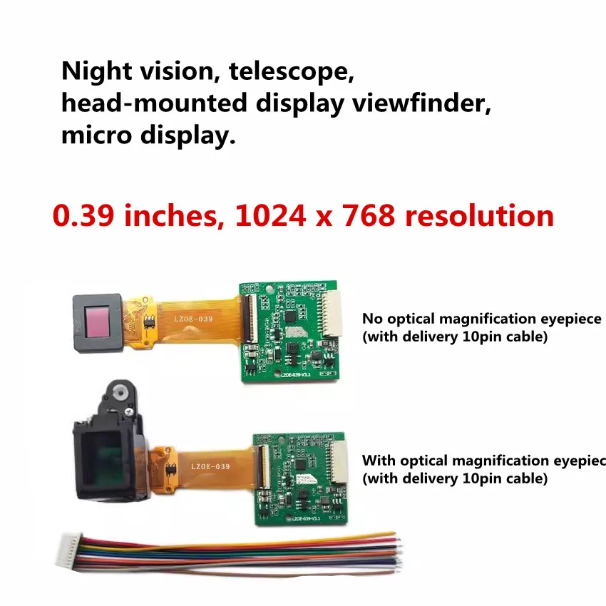 DIY Night Vision Finder FPV Screen Video Glasses Single Eye 0.39 Inches OLED Microdisplay