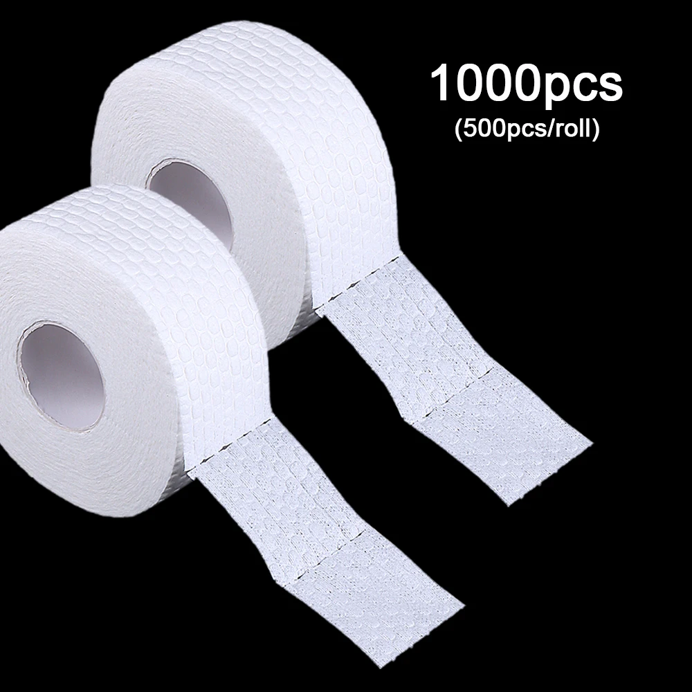 500/1000 قطعة مسمار مسح منصات القطن مسمار مانيكير مزيل طلاء الأظافر الأنظف ورقة نقع مسمار تنظيف مانيكير أداة لفة صغيرة مسح #1