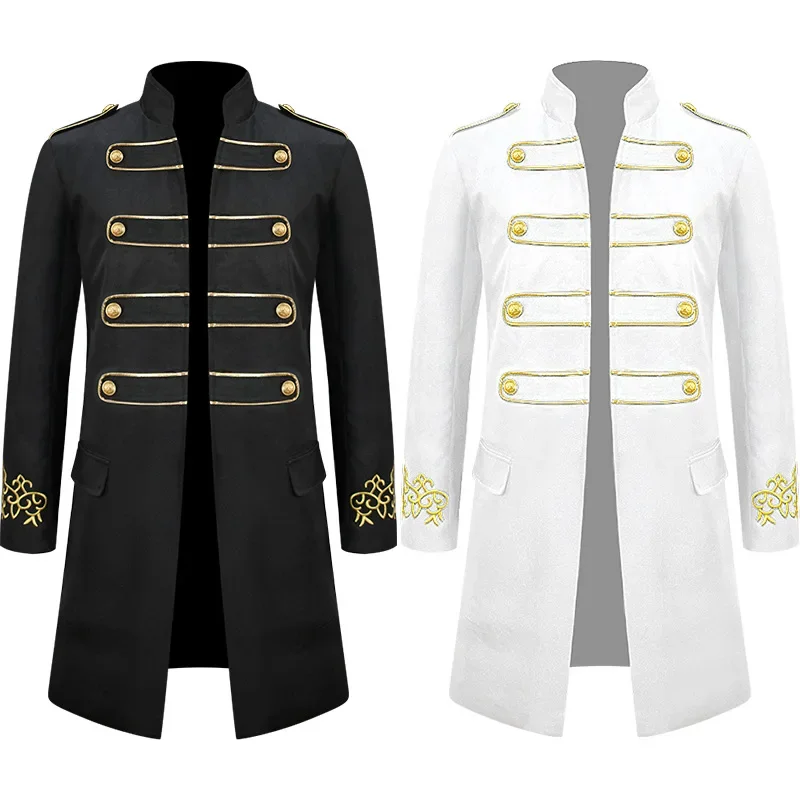 Uomini adulti Steampunk uomini medievali Blazer cavaliere principe Punk Retro giacche Vestido rinascimentale cappotti gotici uniformi del partito nobile