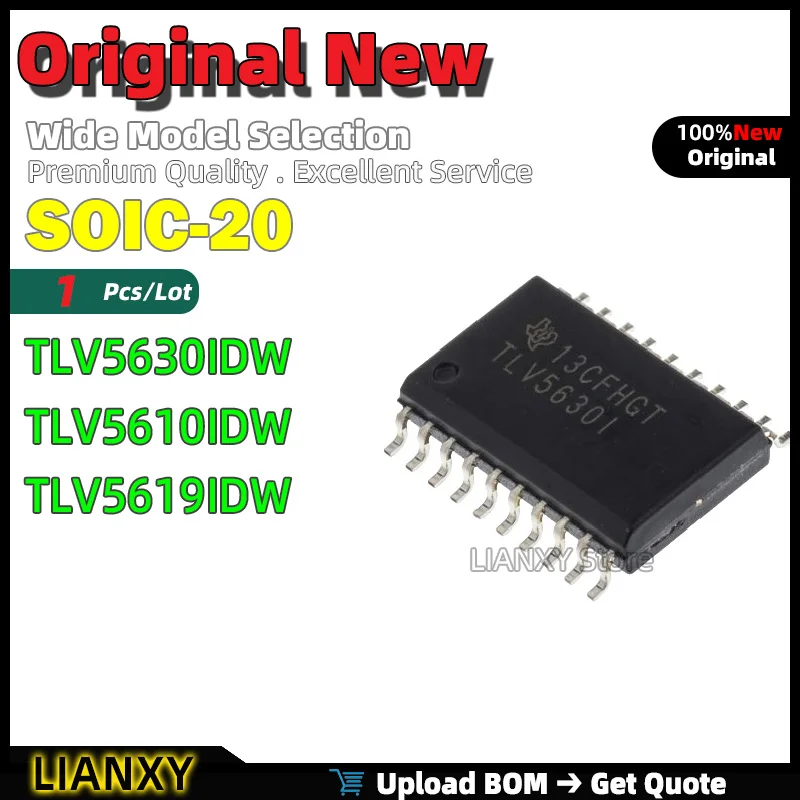 1pcs SOIC-20 TLV5630IDW TLV5610IDW TLV5619IDW 12-bit 8-Channel DAC New Original