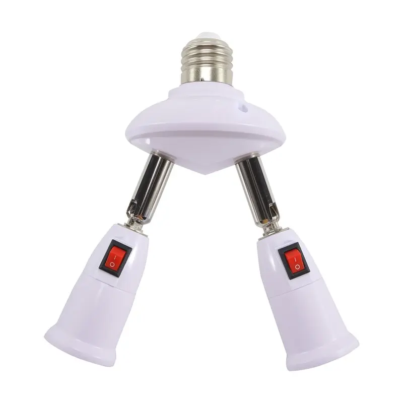 A33Z-360 Degree Adjustable - 2 In 1 E27 Splitter Socket Adapter. E27 Standard LED Bulb Socket Adapter