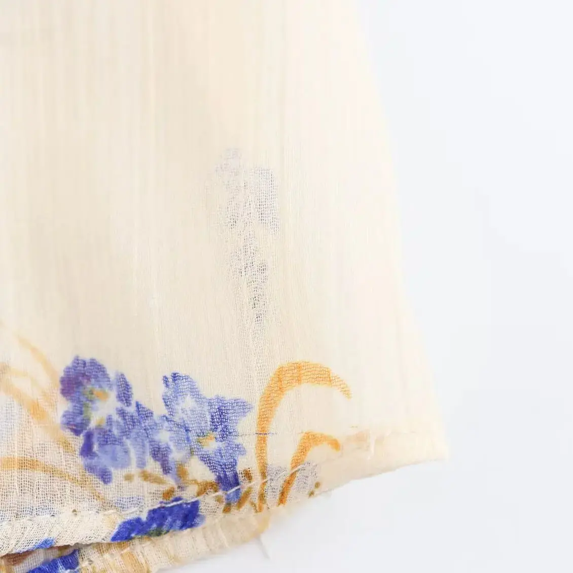 camicia stampata semitrasparente da donna girocollo lunga monopetto con lacci primavera ed estate nuova camicia casual chic