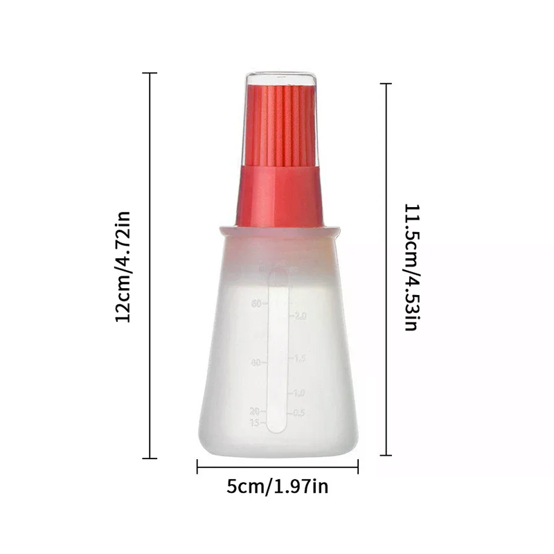 Silicone Oil Bottle Brush With Lid Set Soft Sauce Bottle With Silicone Basting Brush Cooking Oil Bottle Brushes For Pastries BBQ