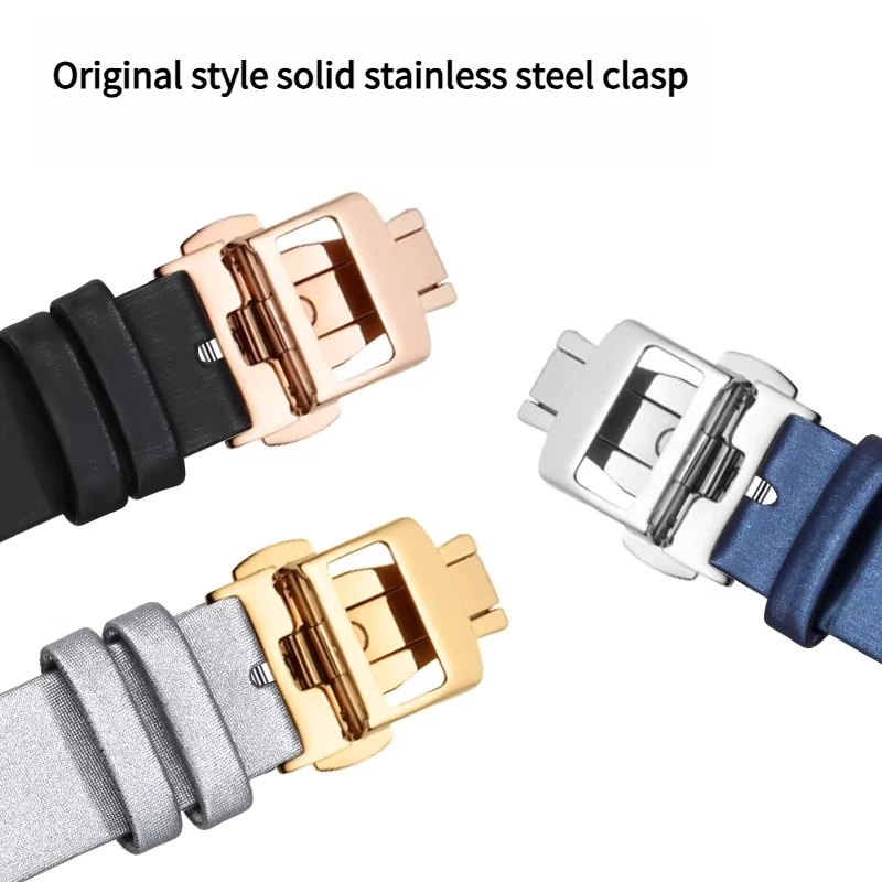 Silk-textured leather strap for original Jaeger-LeCoultre REVERSO RENDEZ-VOUS EXTRAORDINARY 3533490 3363401 Watch strap Woman