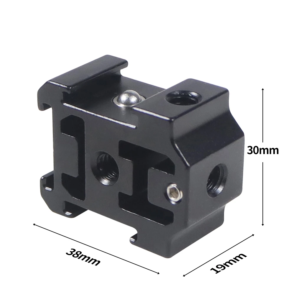 Kamera Blitzschuh Mount Adapter Aluminium Triple Cold Shoe Halterung Stativ Kugelkopf Monitor für DJI Mic 2 Studio Video Licht Stehen – Detail 7