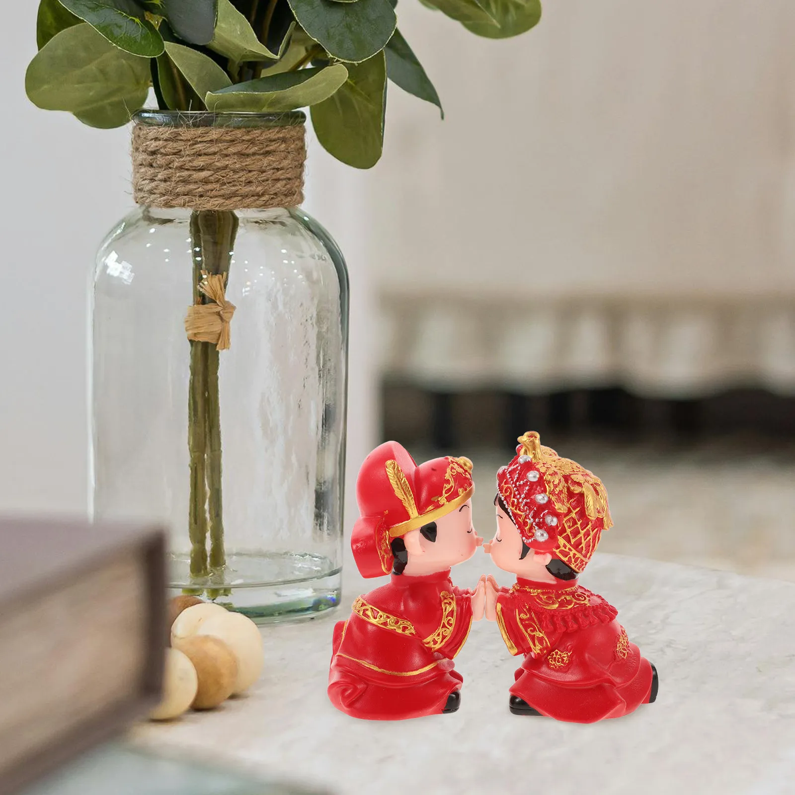 1Pair Kissing Vinyl Crafts Wedding Party Decor Tabletop Couples Ornament Romantic Cake Embellishment Valentine's Day