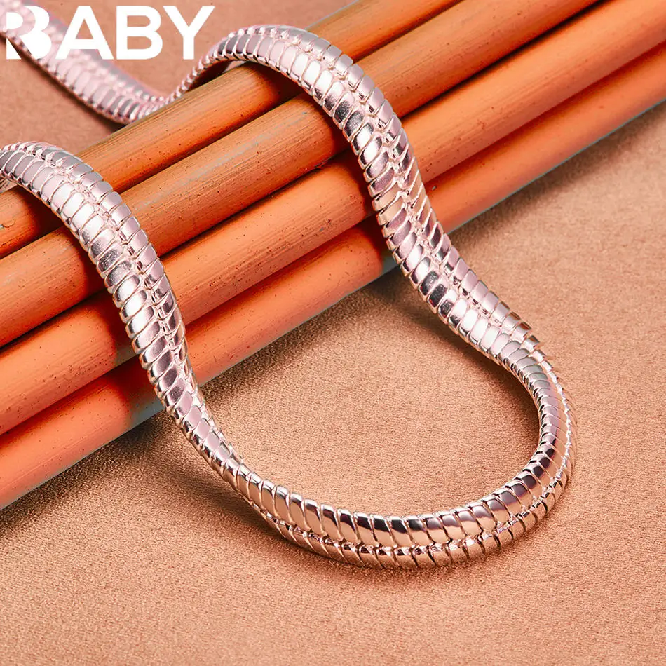 URBABY 925 فضة 8 مللي متر سلسلة العظام قلادة الإبداع الهدايا الشارع كل مباراة الحفلات والارتداء اليومي #4