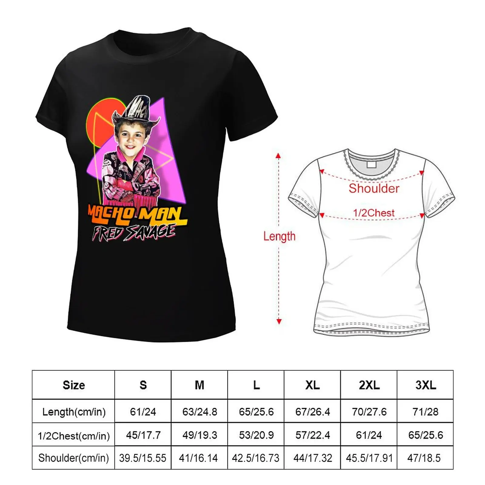 Macho Man Fred Savage t-shirt lady clothes cute tops abbigliamento estetico maglietta da donna