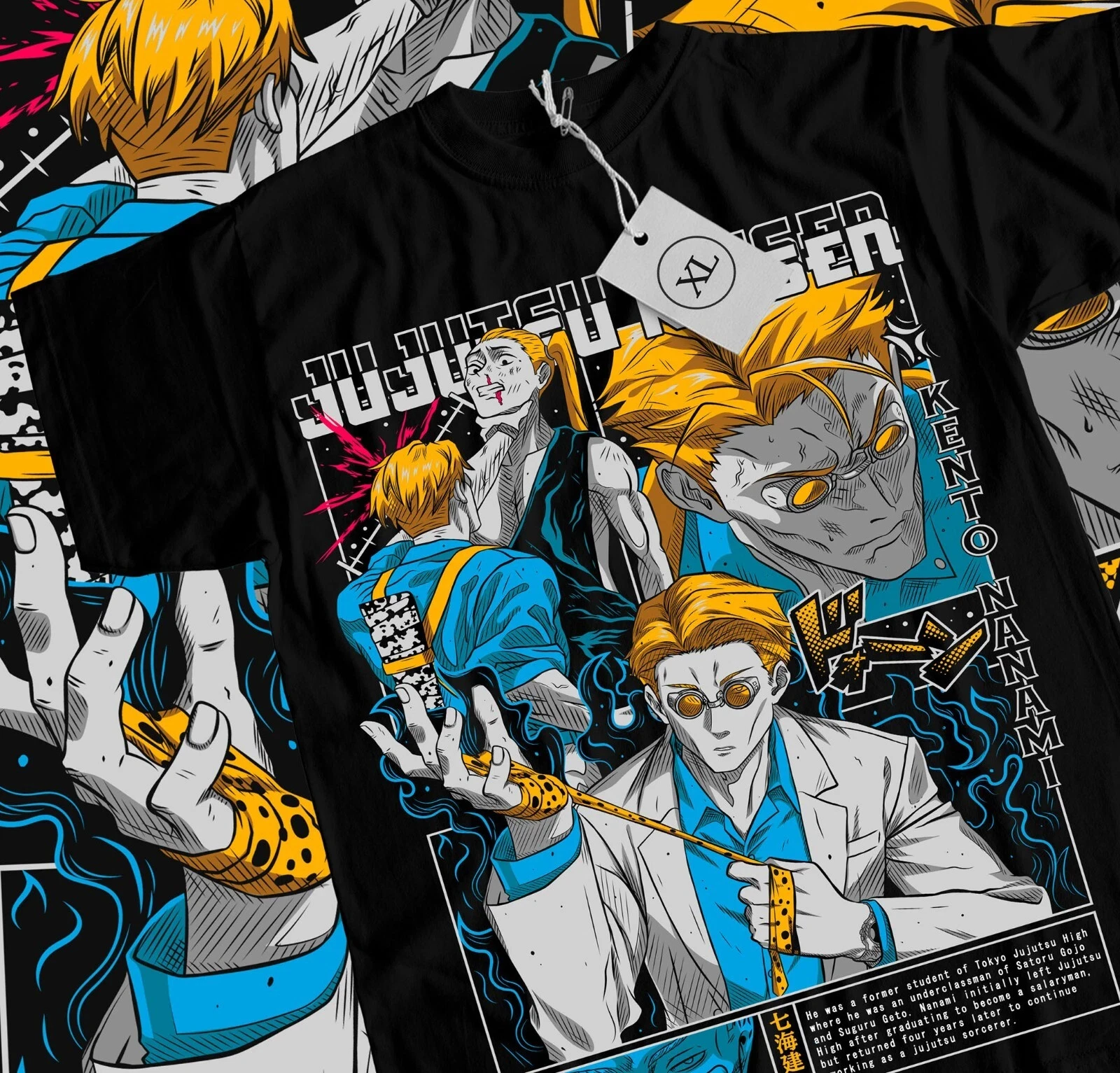 2026 Sommer Jujutsu Kaisen Anime Kento Nanami Bedrucktes Lockeres Kurzarm-T-Shirt aus Reiner Baumwolle für Kinder Trendiges Unisex Casual Y2k