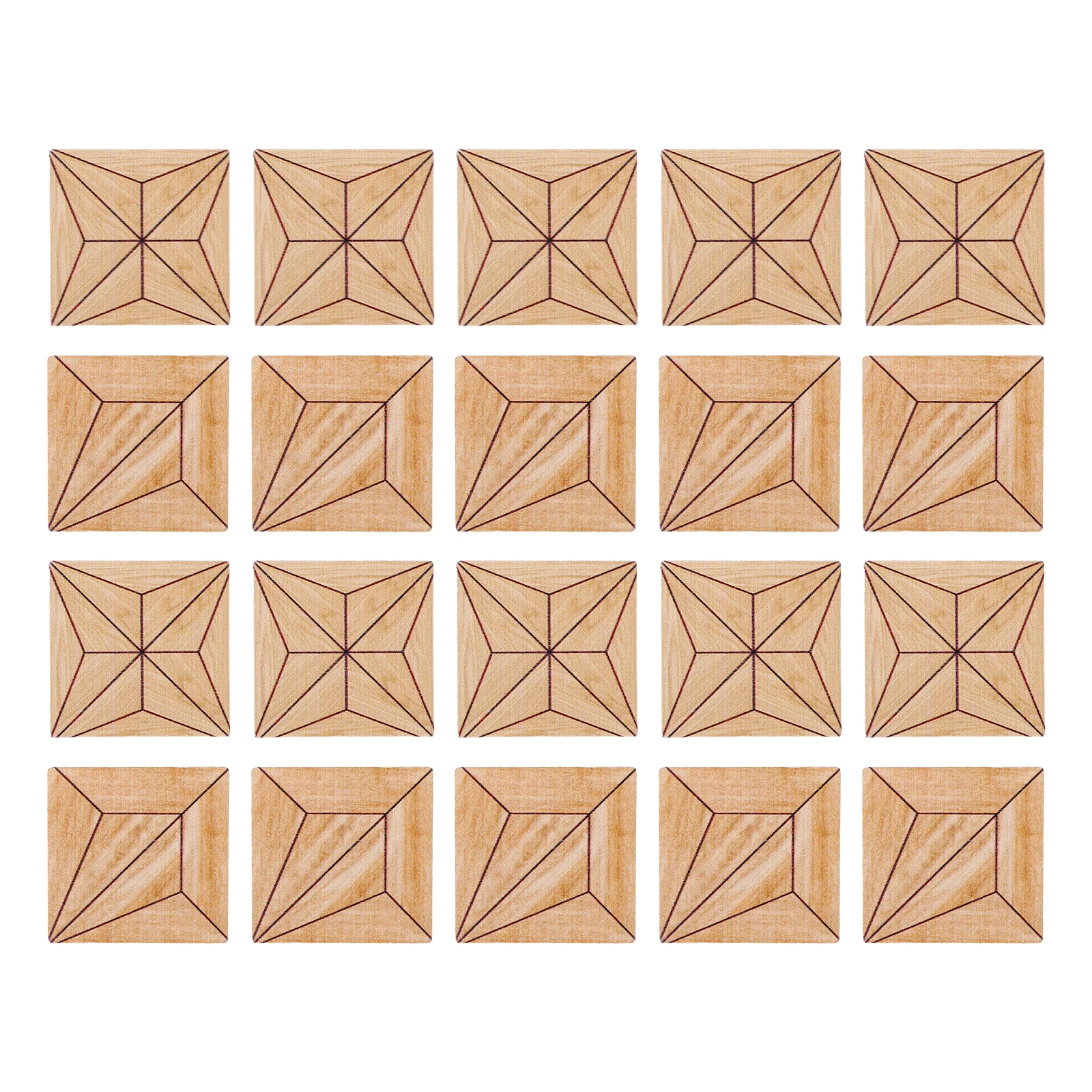 

20pcs Dollhouse Flooring Retro Tiles Double Sided Wooden Decor Khaki Ceramic Mini Accessories Bedroom Kitchen Living Scene