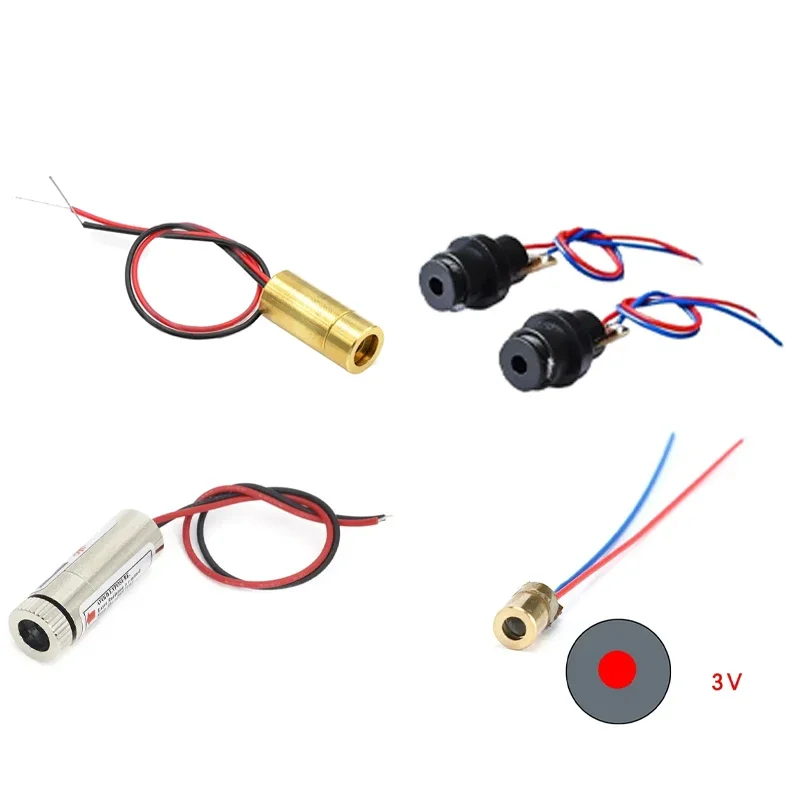 

Focusable Laser Diode 650nm 5mW Red Point / Line / Cross Laser Module Head with Glass Lens for Industrial Applications