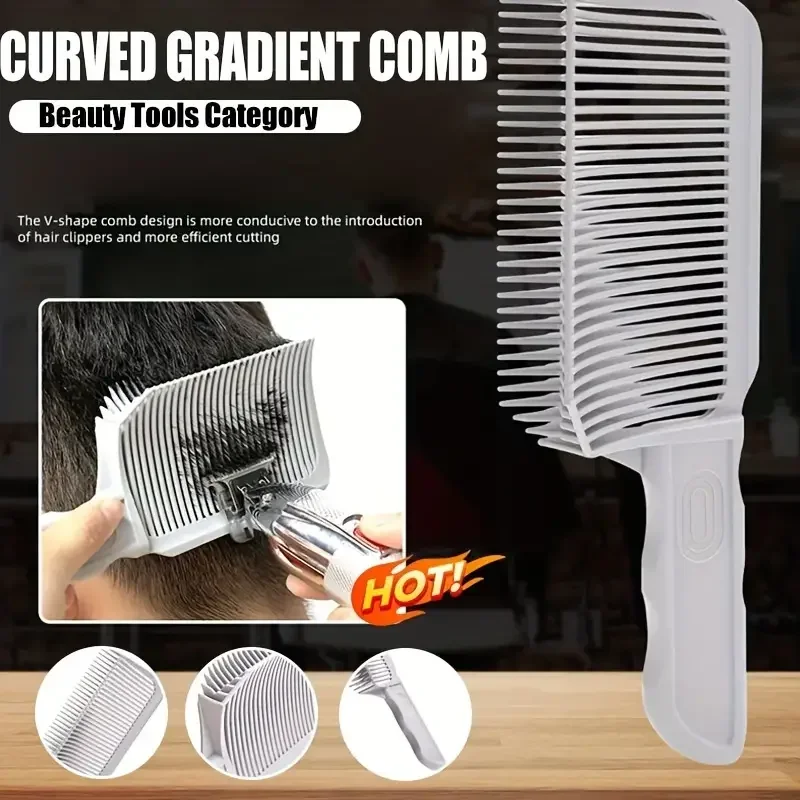 Fading Comb Professional Barber Clipper Blending Flat Top Hair Cutting Comb For Men Heat Resistant Fade Brush Salon Styling Tool