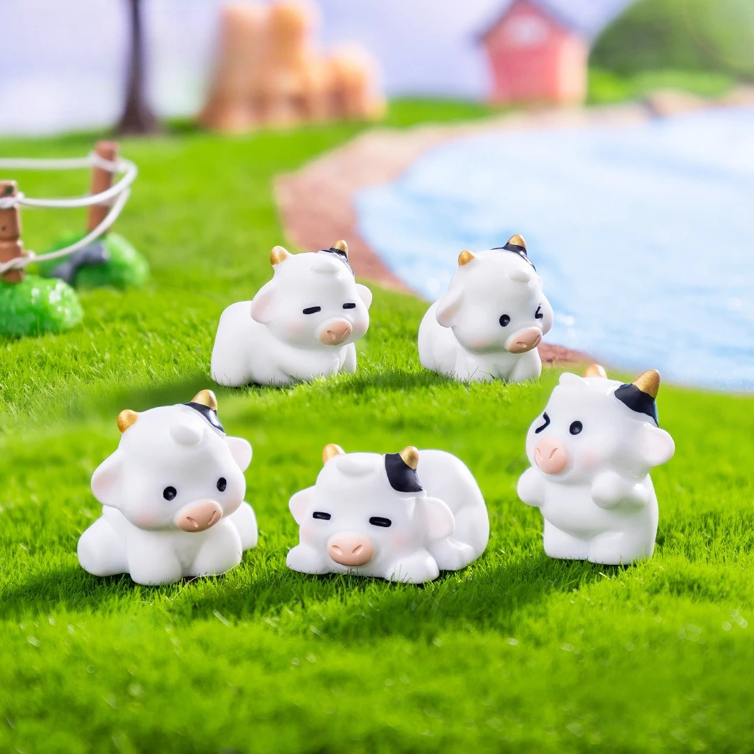 

3 Pcs Micro-landscape Creative Cute Milk Cow Gardening DIY Accessories Car Desktop Small Ornaments