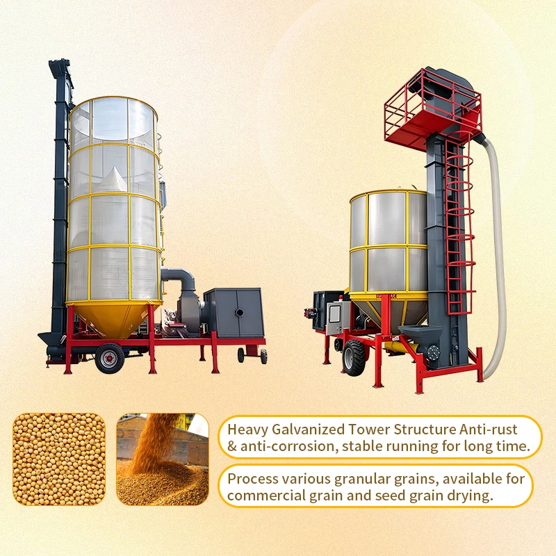 High Efficiency Mobile Grain Dryer Tower Structure For Wheat Soybean Corn Large Capacity Drying Machine For Sale