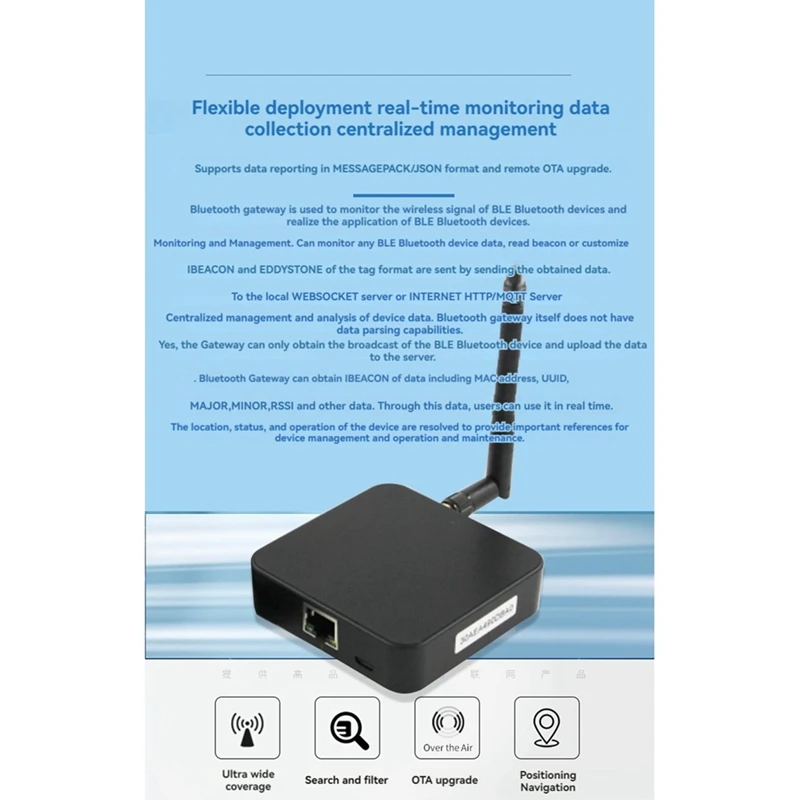 متعددة الوظائف بلوتوث بوابة Ibeacon إشارة بلوتوث منارة جامع تحديد المواقع الداخلي بلوتوث