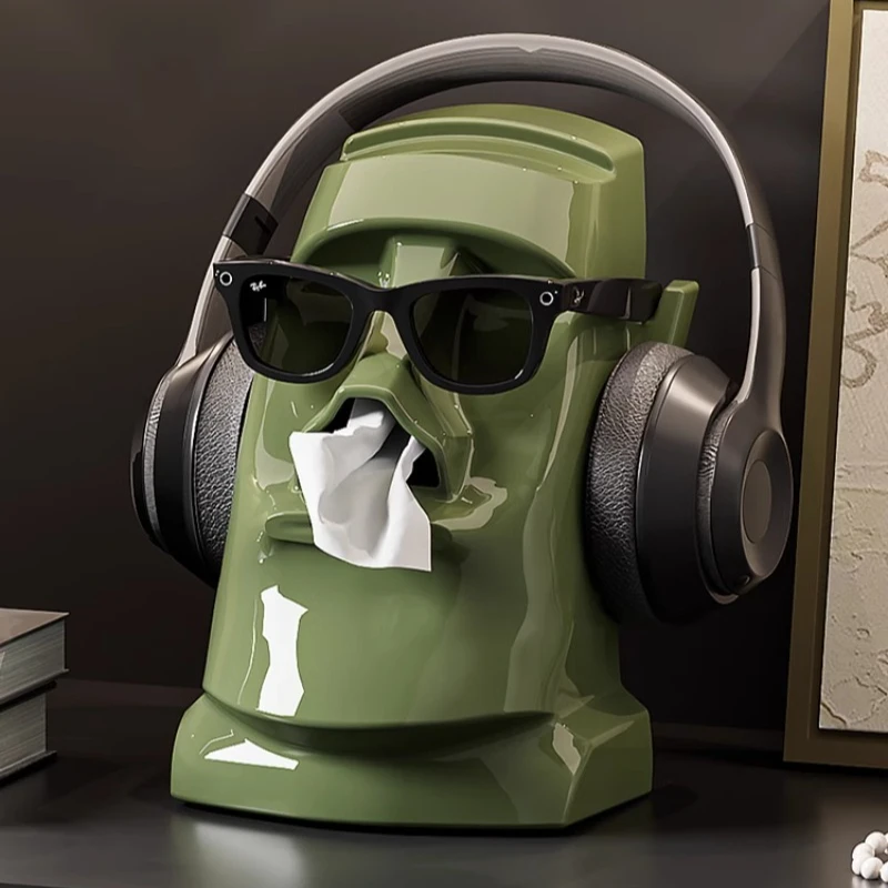 

Stone statue tissue box, living room light luxury high-end creative home coffee table pumping carton