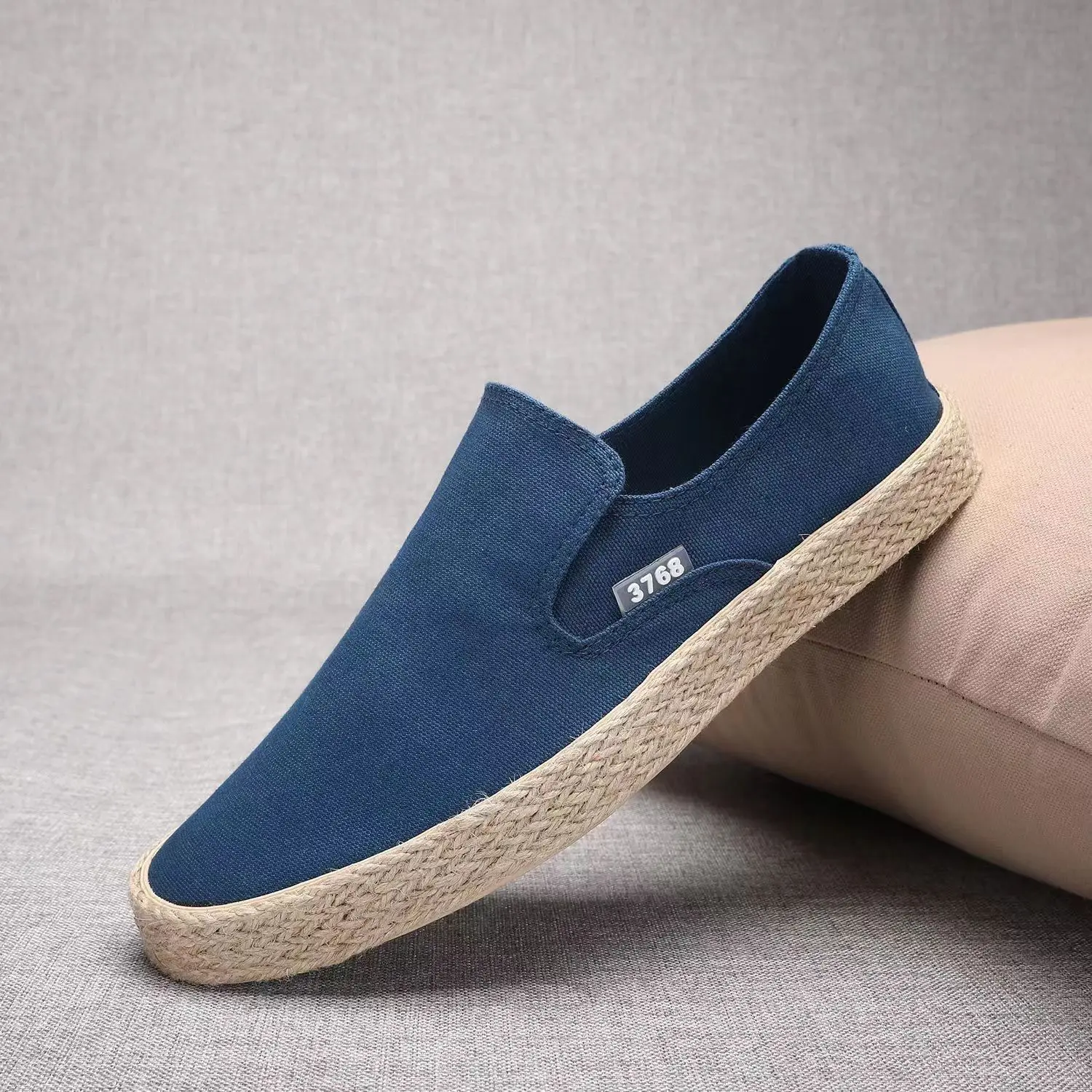 Nieuwe Lente En Herfst Mode Heren Canvas Schoenen Platte Bodem Non Slip Casual Schoenen Ademende Zachte Zool Heren Platte Bodem Schoenen