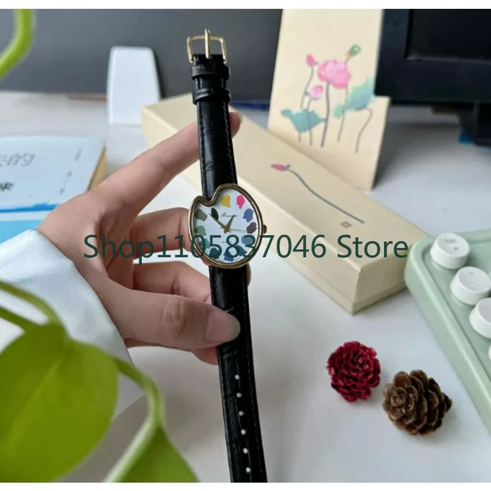High school student waterproof minimalist quartz watch in color palette