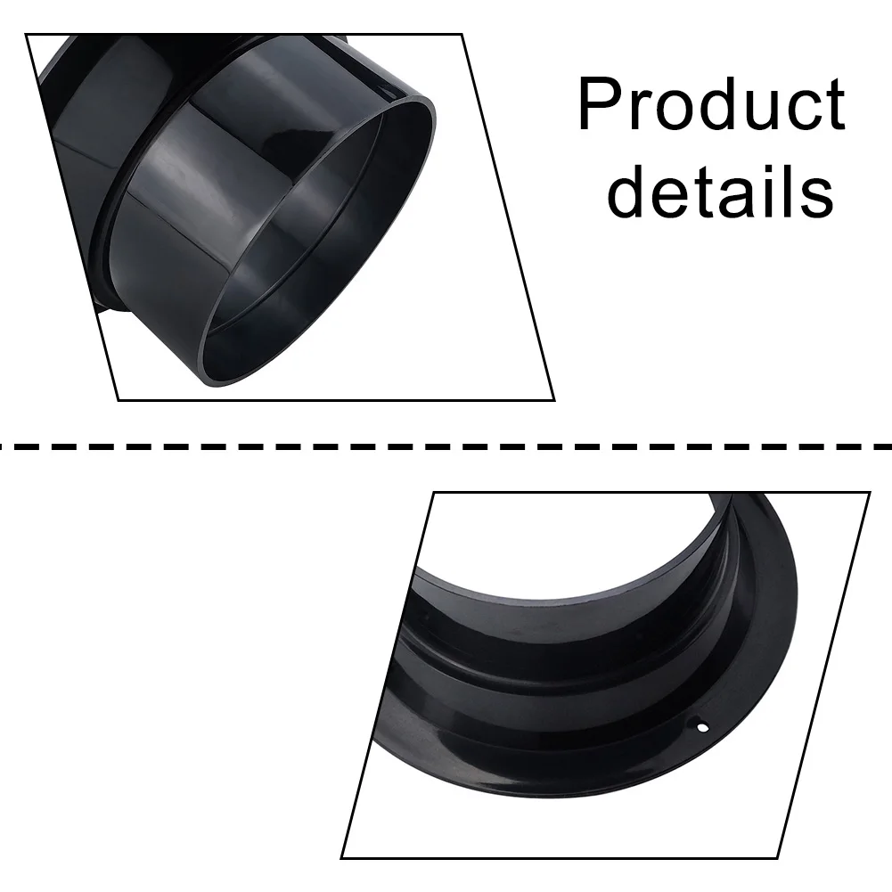 1pc 100-300mm ABS Round Pipe Flange Seat Ventilation Hose Connector Exhaust Pipe For Ducting System Easy Installation