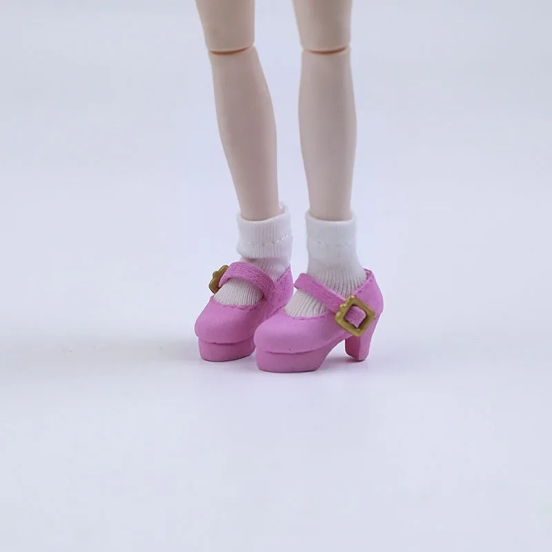 2 pçs 1:12 ob11 bonito princesa sapatos de salto alto boneca sapatos clássicos terno para ob11 1/12 bjd boneca destacável gsc dod acessórios
