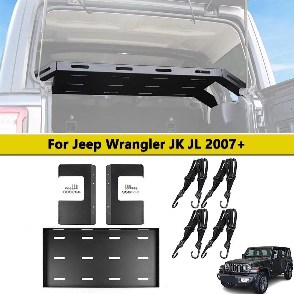 Rear Trunk Cargo Shelf Luggage Rack Storage Organizer For Jeep Wrangler JK 2007-2017 JL 2018-2025 Stowing Tidying Accessories