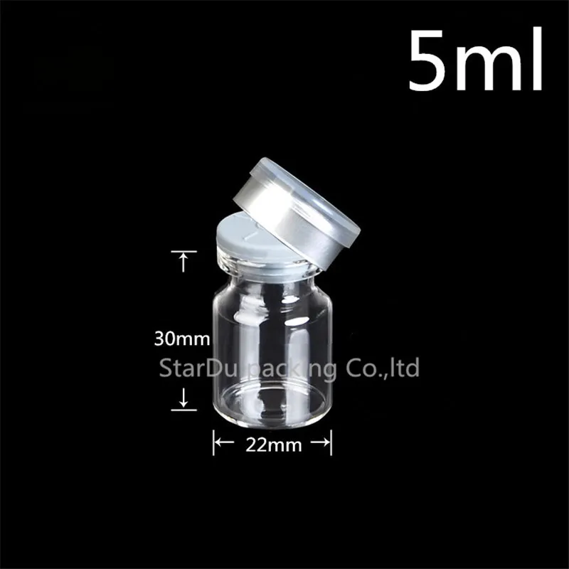 Free Shipping 100Pcs/lot Diameter 22mm 4ml 10ml 15ml 20ml Clear Injection Glass Vial With Flip Off Cap, 1/3oz Glass Bottles