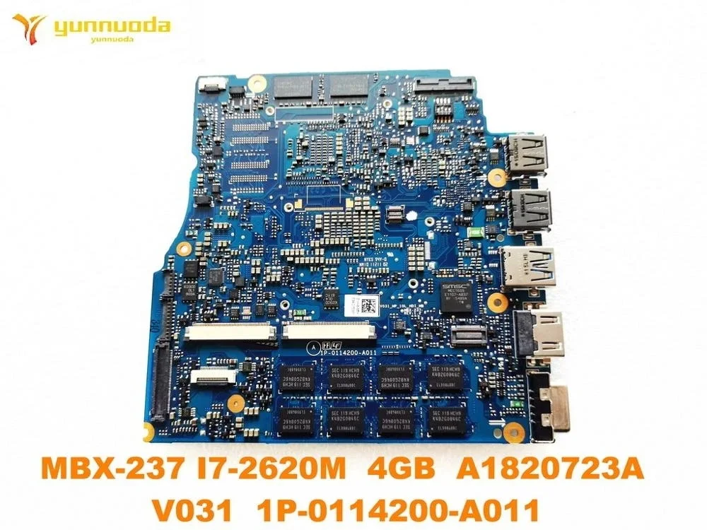 Original for SONY MBX-237 laptop  motherboard  MBX-237 I7-2620M  4GB  A1820723A  V031  1P-0114200-A011 tested good free shipping