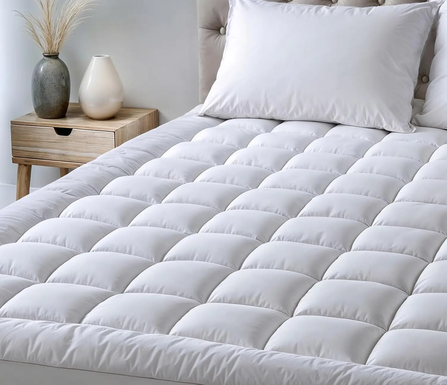 

Mattr Encasement Full Size Heavy Quilted Comfy Topper, Also Works As Quiet Mattr Topper And Protect, Deep Pocket That Fits Up
