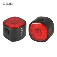 Giyo Bicycle Intelligent Brake Tail Light IP66 Waterproof 6 Light Modes High Brightness Bike Rear Lamp for Seat Post/Saddle/ Bag