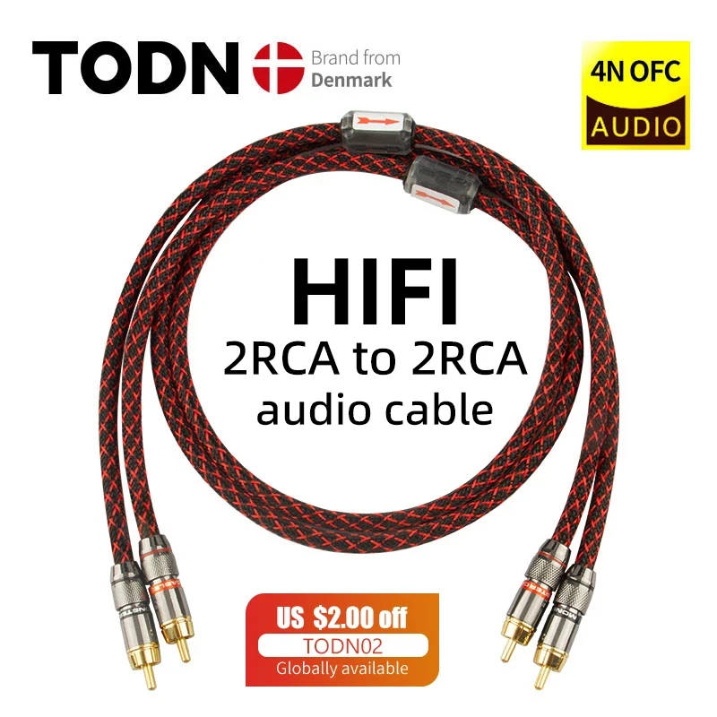 Canare 1 para kabel audio RCA 2 RCA do 2 RCA Interconnect kable radio HIFI 4N OFC z męskiego na męskie dla wzmacniacza DAC TV samochodowy sprzęt