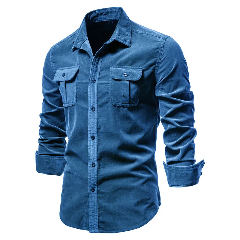 Camisa de primavera para hombre, camisa grande suelta de algodón, transpirable, de alta calidad, informal, ajustada, Color sólido, talla US 3XL