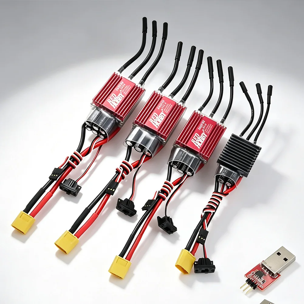 RedHobby AM32 60/80/160/200A Programmierbarer Brushless ESC 2-6S BEC 6V/2A 6V/5A für 1/10 1/8 RC Crawler Auto Axial TRX SCX10 TRX4