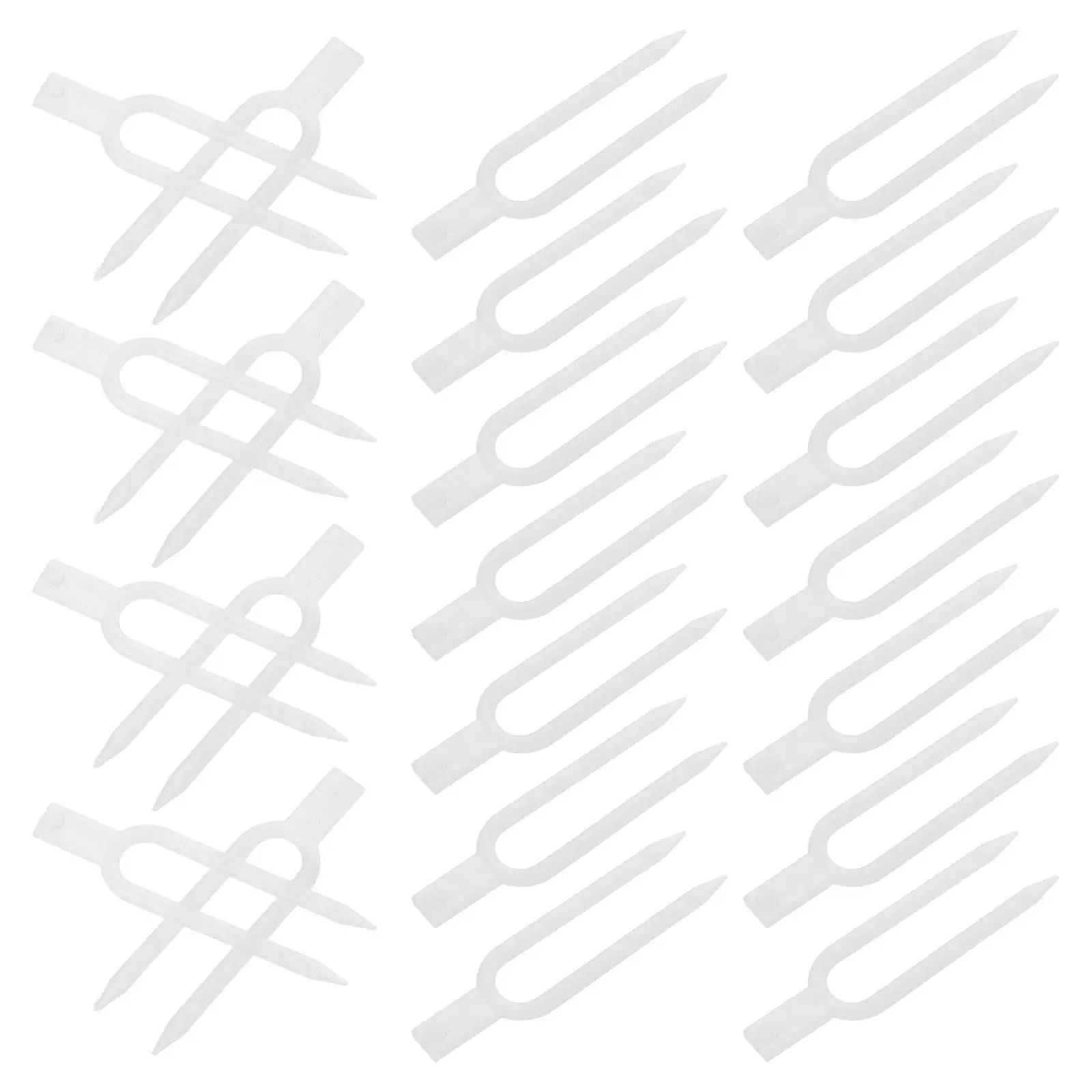 Transparent Plastic Plant Support Pins for Strawberries, Vines & Transplanting – 1 Set Garden Stem Forks