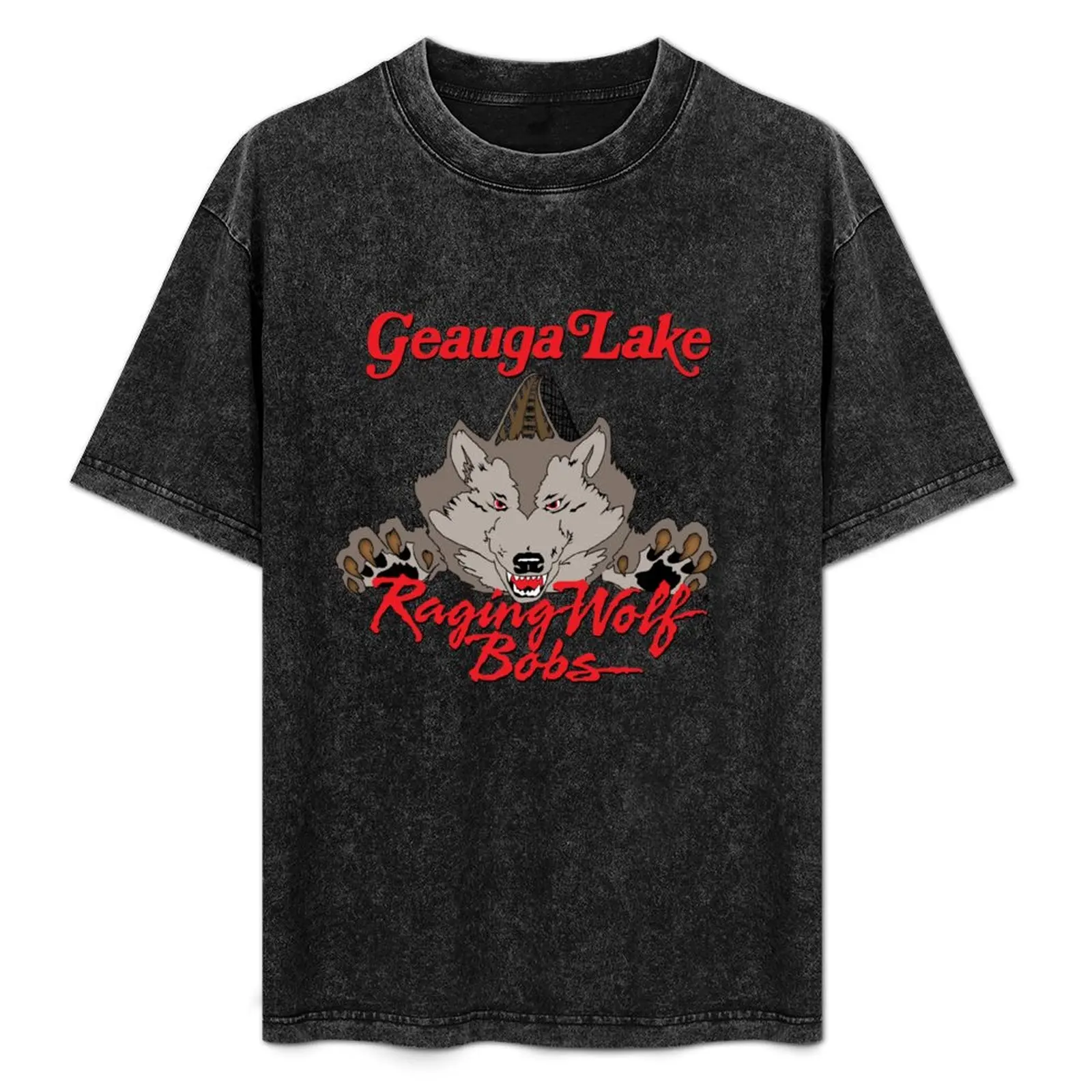 

Geauga Lake Raging Wolf Bobs Wooden Roller Coaster T-Shirt Summer Print Short Sleeve Tee