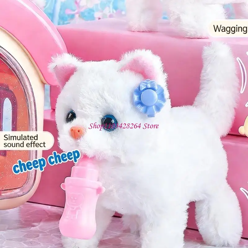 Electric Plush Dog & Animal Inside Easy Carry Pull Along House Imaginative Playhouse Suitable for Kids Entertainment