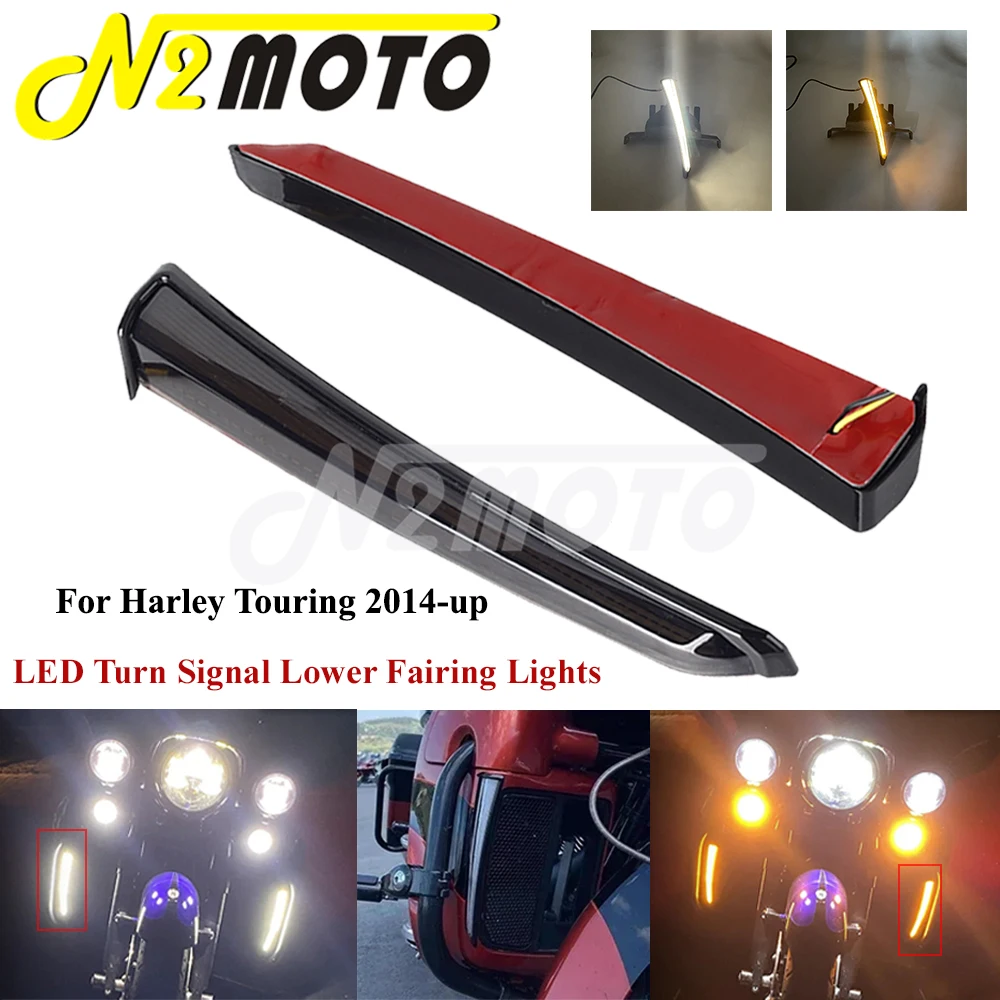 Motorcycle LED Lower Fairing Light Turn Signal Running Lamp For Harley Touring Electra Glide FLHTK L SE FLHTCU FLTRK FLTRU 14-Up