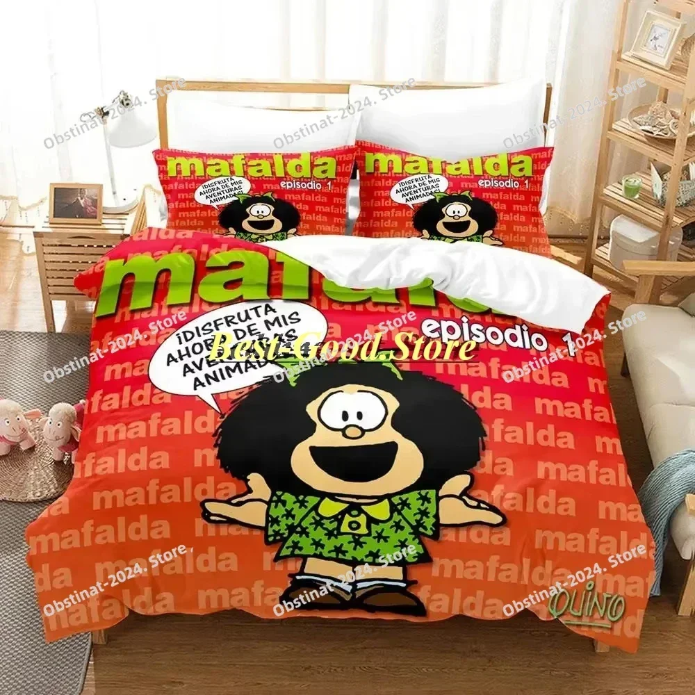 2023 Mafalda Bedding Set Printed Bed Set With Pillowcase Duvet Cover Soft Single Double Queen Super King Size Aldult Kid Bedroom