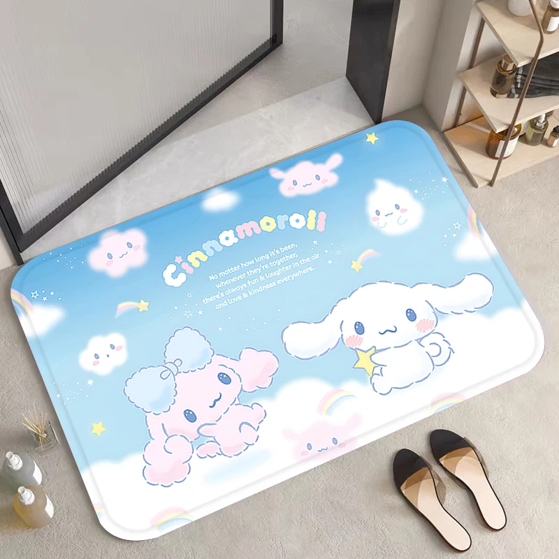 

Bedside Carpet Cinnamoroll Doormat Soft Bath Mat Kitchen Hallway Floor Foot Rug Car Boot Rug Pet Mat Wedding Home Decor