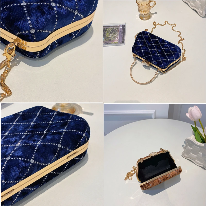 Borse da sera da donna strass pochette da giorno piccola borsa a tracolla a tracolla borsa da sposa per feste di Design a catena borsa da donna di