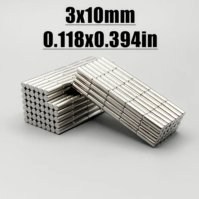 10-1000pcs 3x10mm Magnet Neodymium Magnet N35 NdfeB Permanent Magnetic Imanes Fridge Magnets Round Shape 3*10 Magnet Accessory