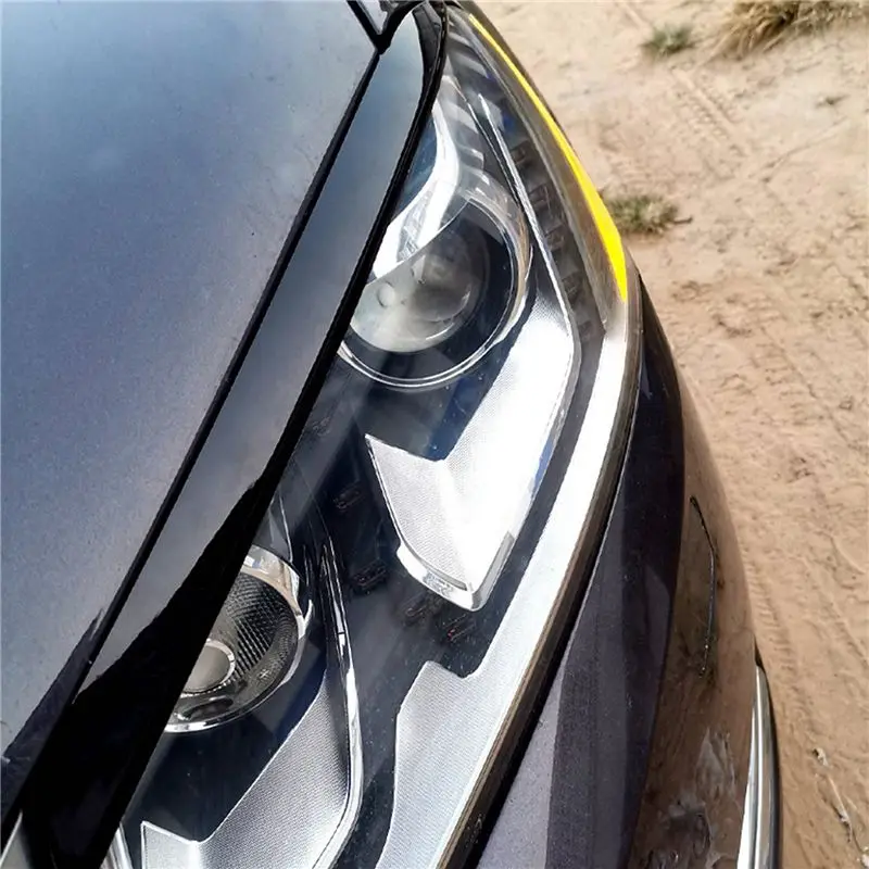 4X For Passat B7 2010-2015 Car Headlight Eyelids Eyebrows ABS Headlight Lamp Sticker Cover Trim Accessories - Black