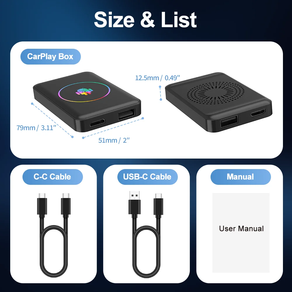 Android 14 4+64G Wireless CarPlay Ai Box Kowankit Smart 5 in 1 HDMI Plug & Play Android Auto Car Tv Box For Netflix YouTube 2026 image 3