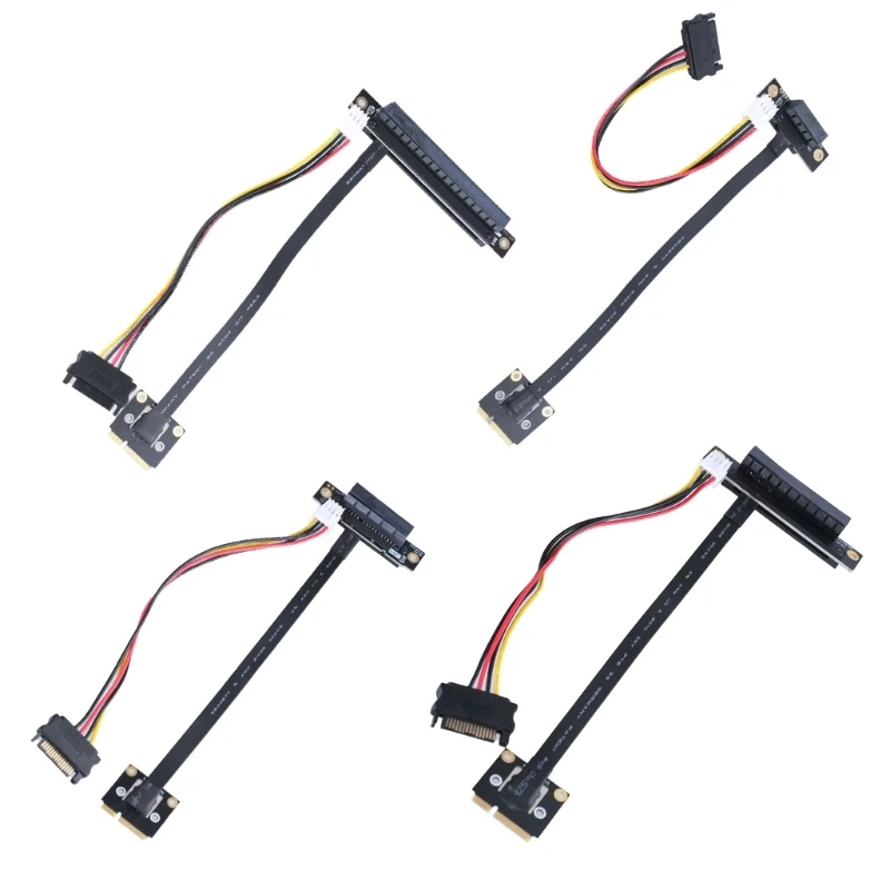 

MiniPCIe to PCIE 1X 4X 8X 16X Risers Adapter Cable for PCIE Extension, 270 Degree Connectors