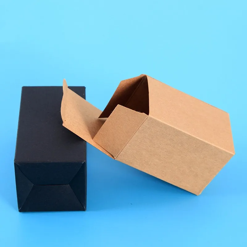 10pcs Small Paper Cardboard Box Brown Kraft White Black Red Packing Box For handmade Soap Jewelry Candy Boxes