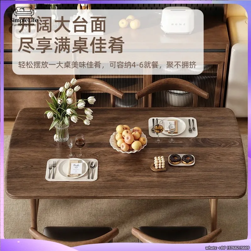 Rectangular Dining Table Set for Small Apartment Home Office Medieval Style Rental Room Commercial Use Dining Table and